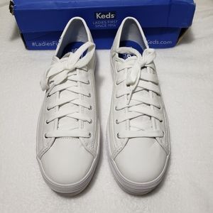 Keds White Triple Kick Leather Sneakers